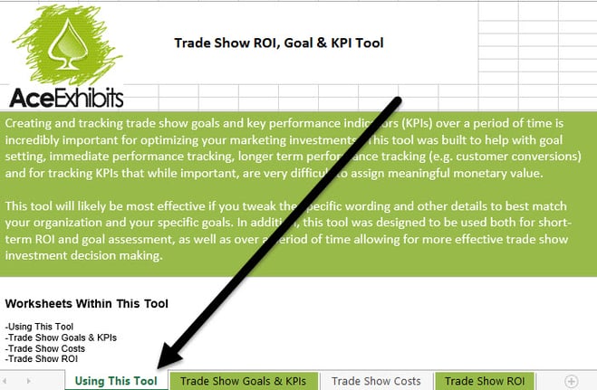 Using the Trade Show ROI, Goal & KPI Tool