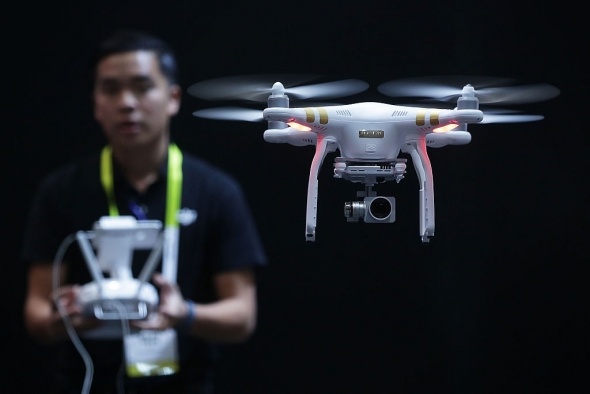 A Flying Drone on Display at CES 2016